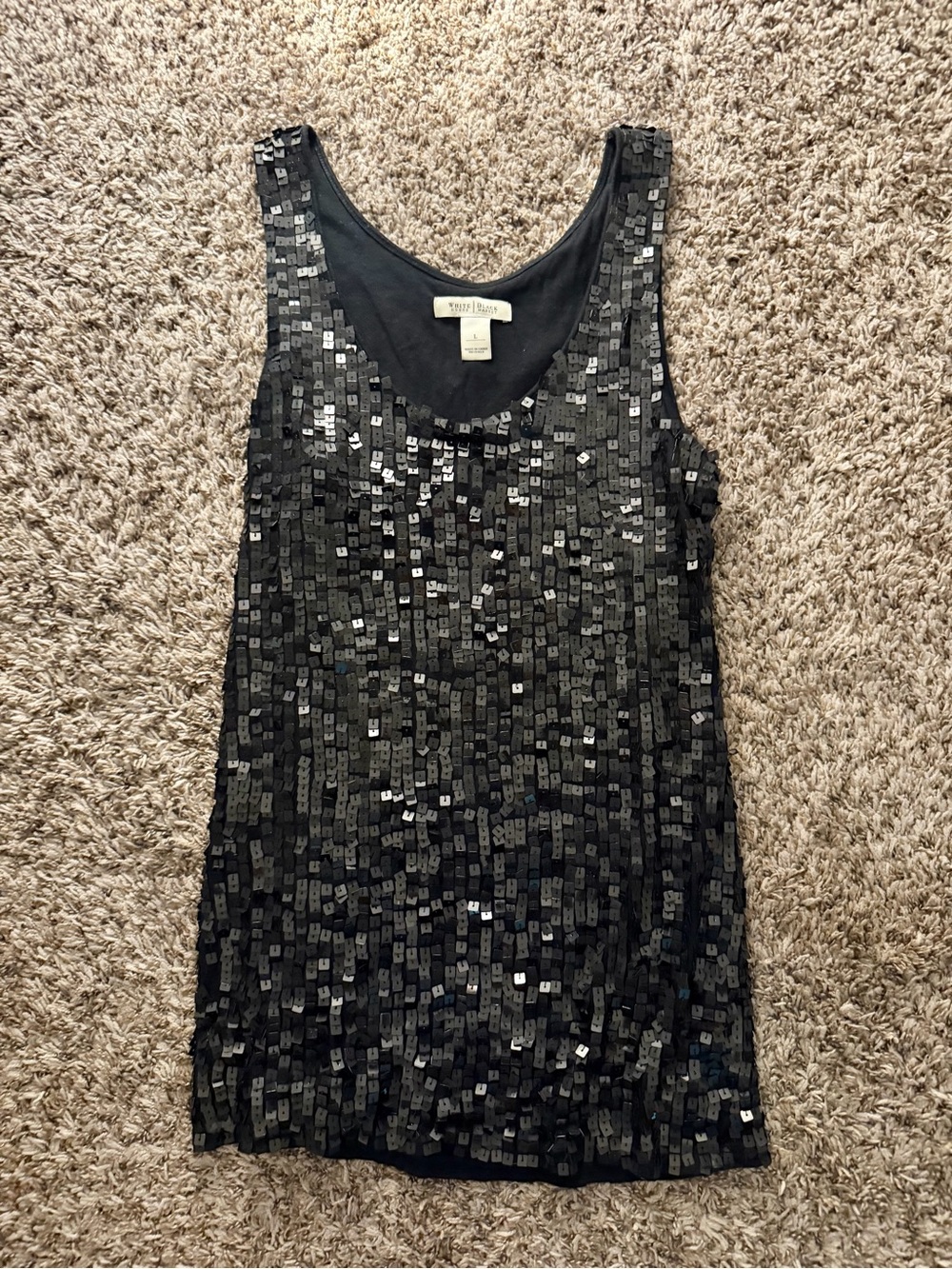 White House Black Market Black Sequin Tank